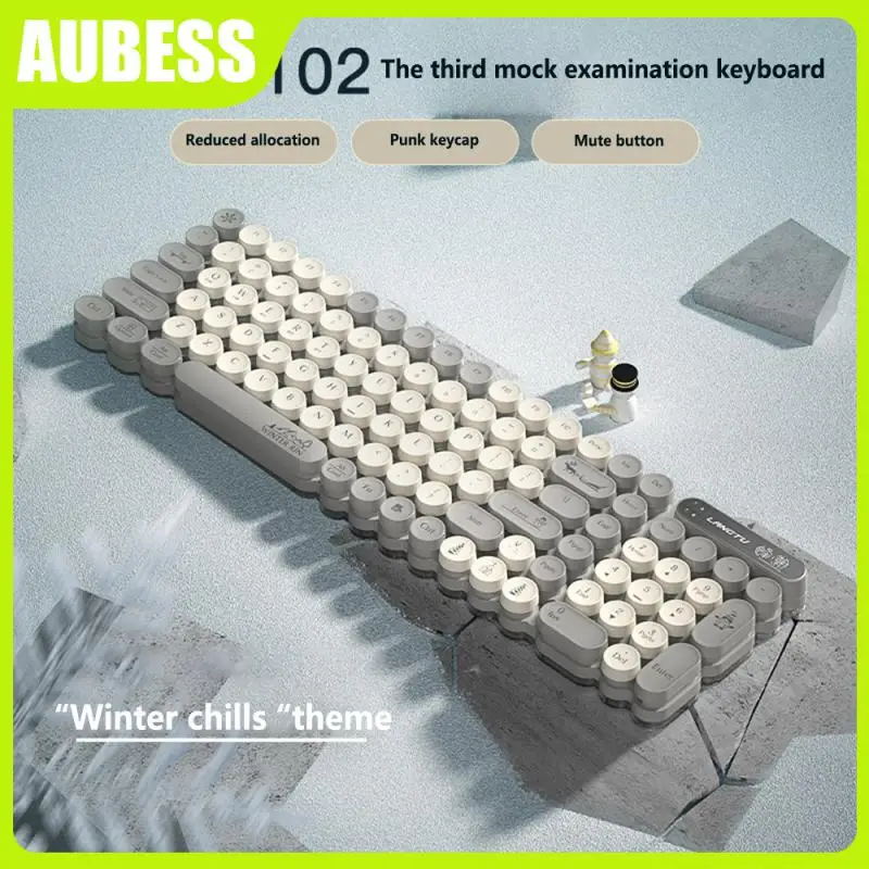 

Wireless Keyboards Phone Tablet Laptop Computer Mute Wired USB Keyboard Punk Bluetooth Keyboard 80 Keys Keyboard Noiseless