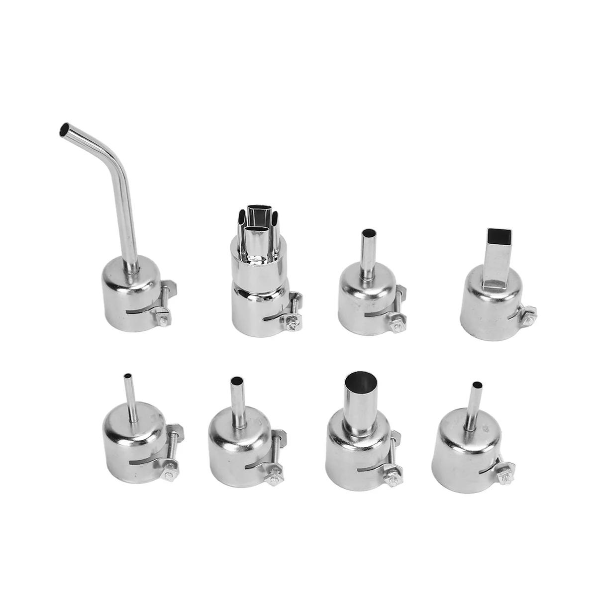 

8Pcs Stainless Steel Nozzles Heat Kit Round/Square Soldering Accessories Welding Nozzles for 850 852D