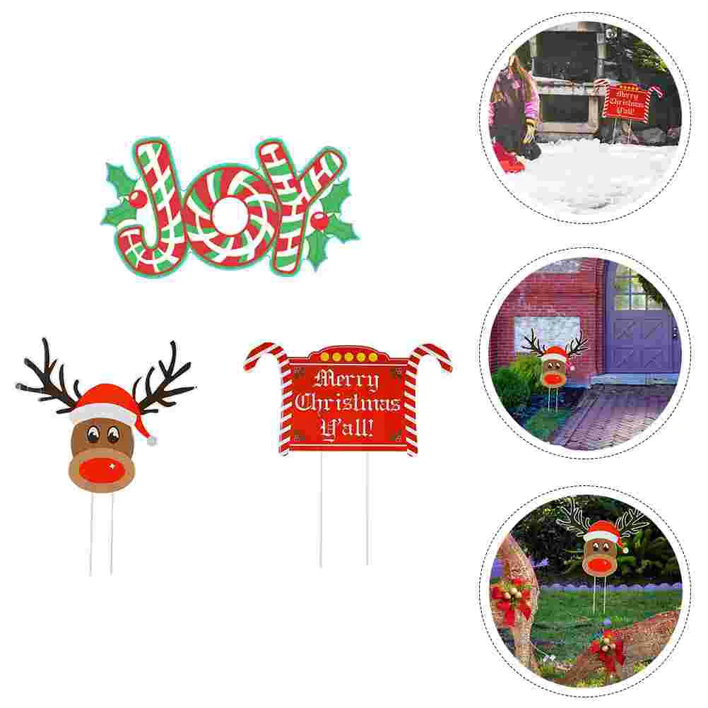 

Sign Decor Christmas Yard Gnome Holiday Stakes Lawn Garden Reindeer Gnomes Signs Decoration Santa Stakeoutside Party Joy