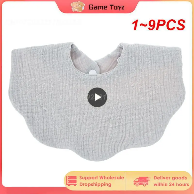 

1~9PCS Solid Color Kids Girl Boy Feeding Saliva Towel Cotton Gause Baby Bibs 360 Flower Newborn Bib Infant Burp Cloths Bandana