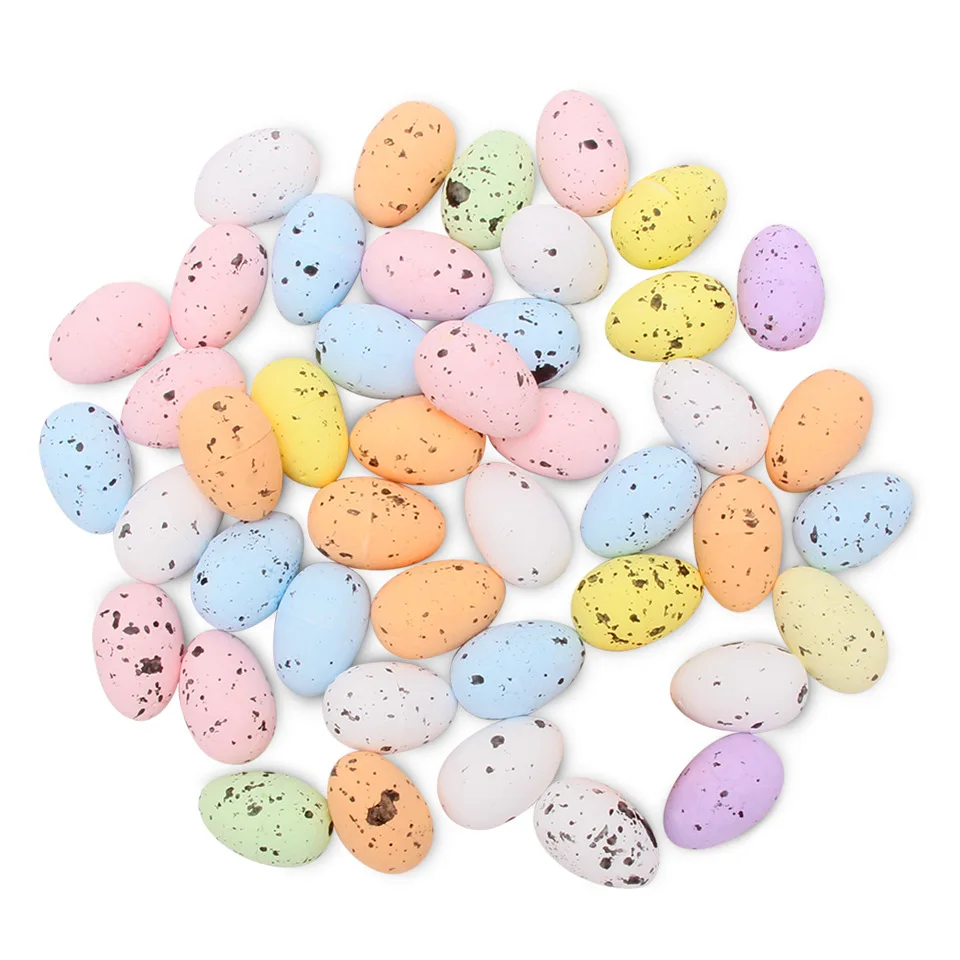 

20Pcs Foam Easter Eggs Happy Easter Decorations Painted Bird Pigeon Eggs DIY Craft Kids Gift Favor Home Decor Easter Party Decor