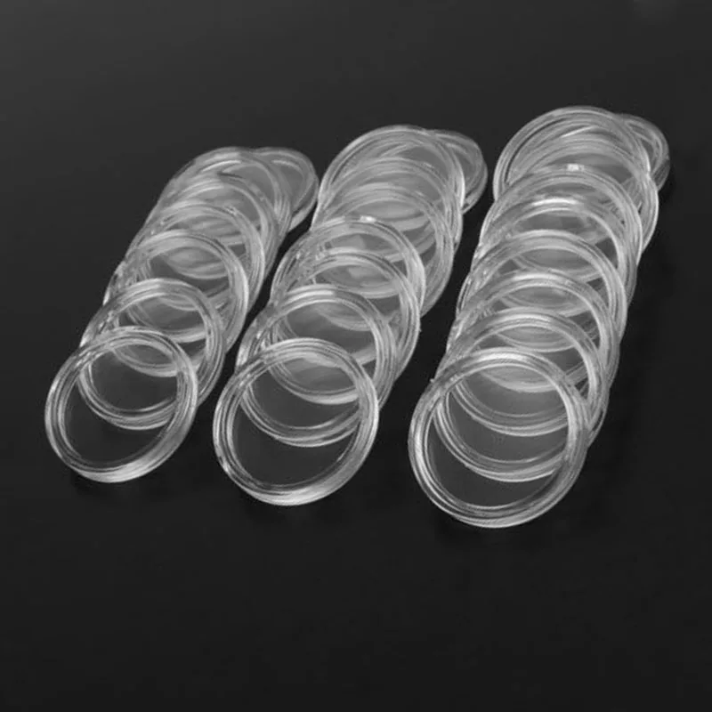 

100Pcs 20MM Transparent Plastic Coin Holder Coin Collecting Box Case For Coins Storage Capsules Protection Boxes Container
