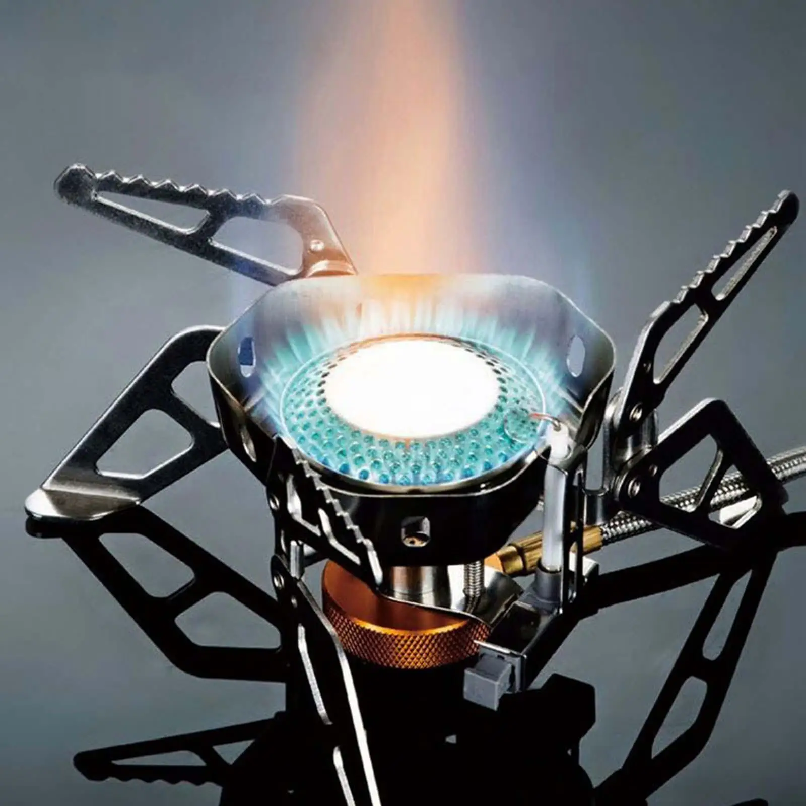 

Camping Gas Stove Lightweight Windproof Foldable Pocket Stove with Piezo Ignition Camp Stove for Backpacking Cooking Hiking