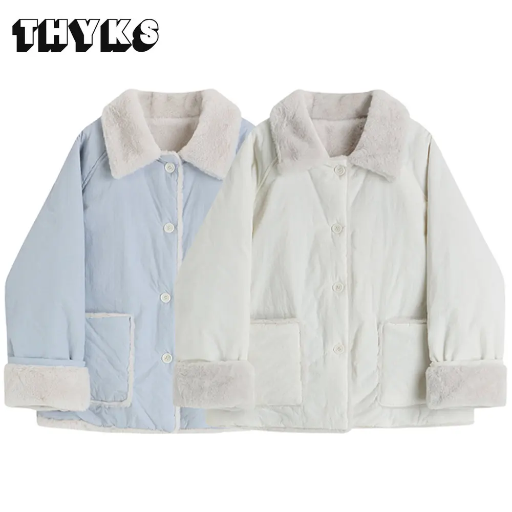 

Женская зимняя флисовая куртка с длинным рукавом и воротником с отворотом