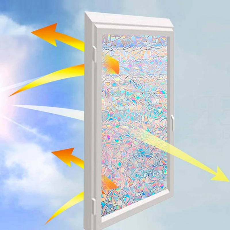 Самоклеящаяся виниловая наклейка с радужным эффектом оконная пленка