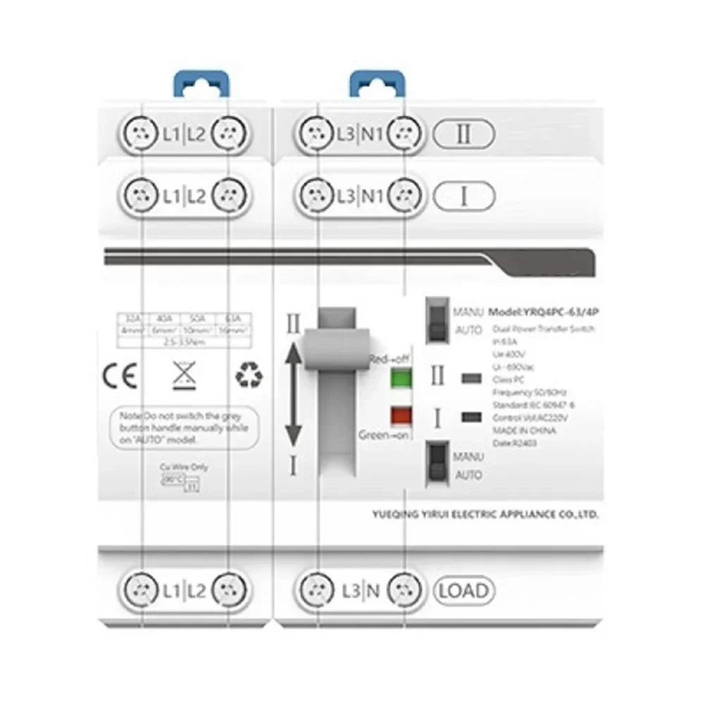 Переключатель передачи 440 В 4P 32-63A автоматический режим частота напряжение