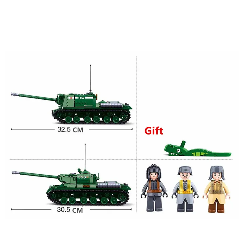 WW2 зимний IS2 тяжелый танк для атаки аксессуары сборки кирпичи военный