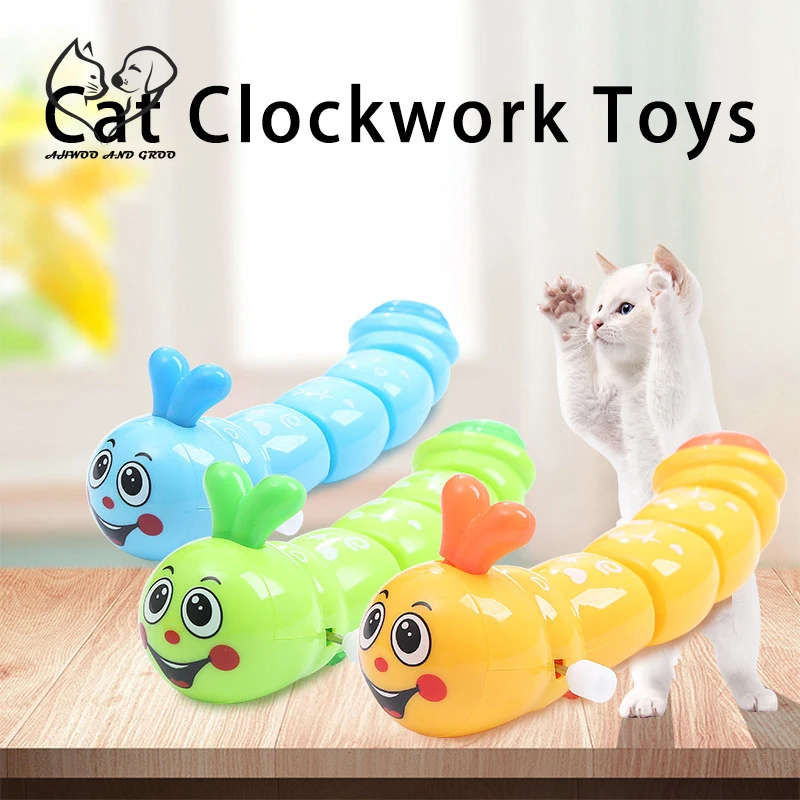 

Clockwork Caterpillar Cat Toys Crawl Shake Cat Chase Toys Interactive Funny Cat Dog Toy Simulation Cute Pet Supplies Accessories