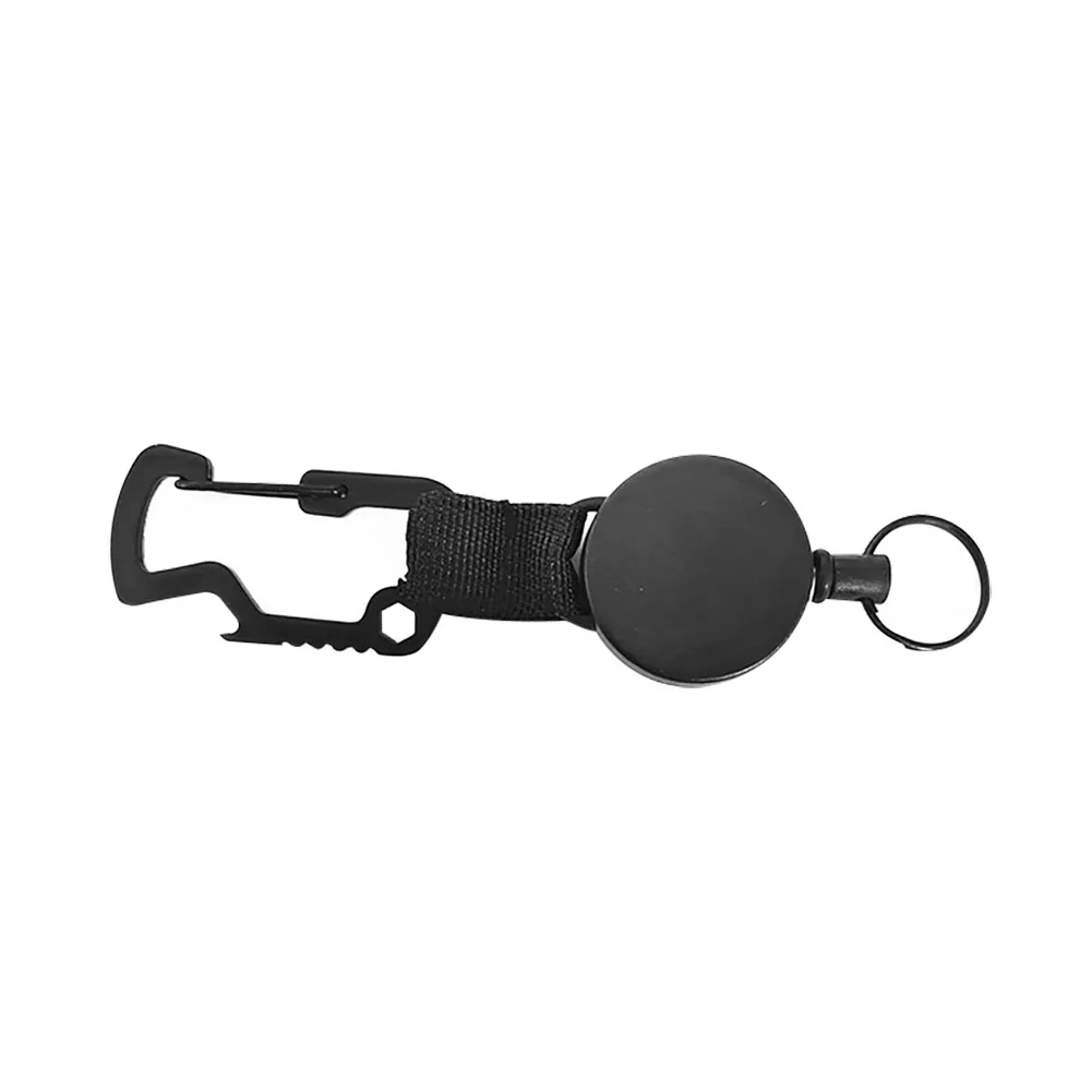 

1Pcs Retractable Key Chain Webbing Hanging Buckle Anti-lost and Anti-theft Key Rope Buckle Steel Wire Rope Elasticity Carabiner