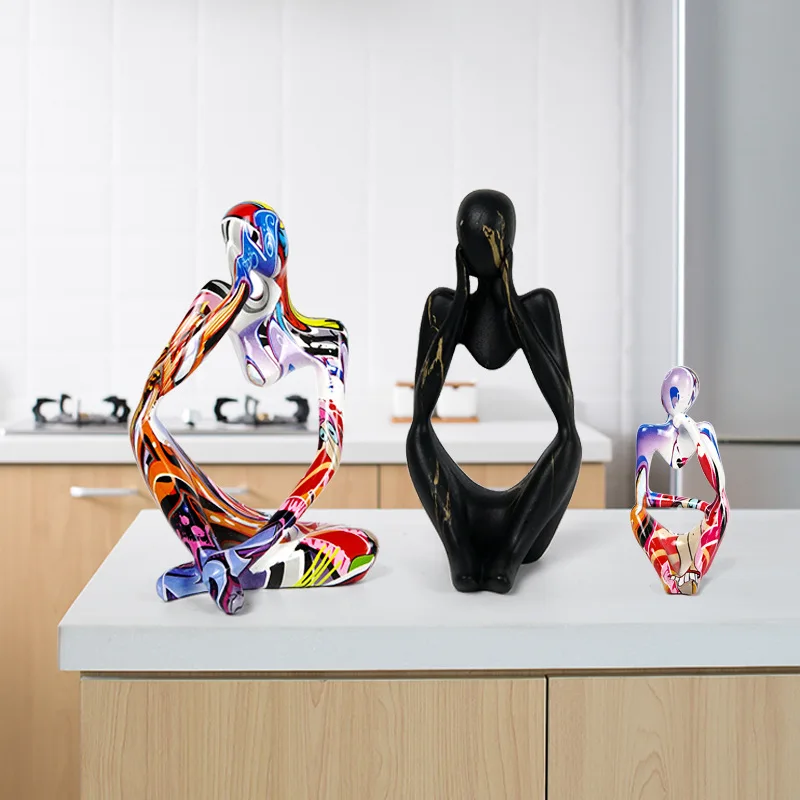 

Crafts Thinker Decoration Home Living Room Office Desk Surface Panel Abstract Character Decoration Hallway Decoration