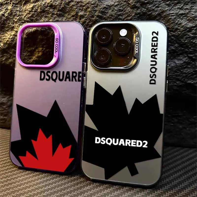 Фото Matte-Dsqua-red2s для Apple iPhone 17, 16, 15, 14, 13 Pro Max Plus, красочный серебристый чехол для телефона №1