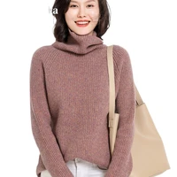 100 pure wool turtleneck sweater womans slim padded cashmere sweater knitted bottoming pullover new casual clothes for woman