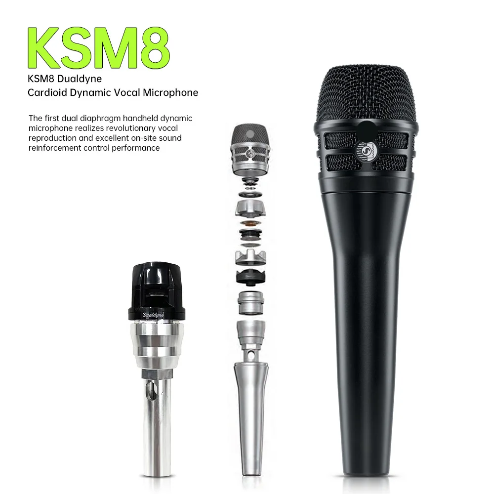 

Professional handheld microphone Ultra high-end dual diaphragm KSM8 wired microphone, high-quality stereo studio microphone