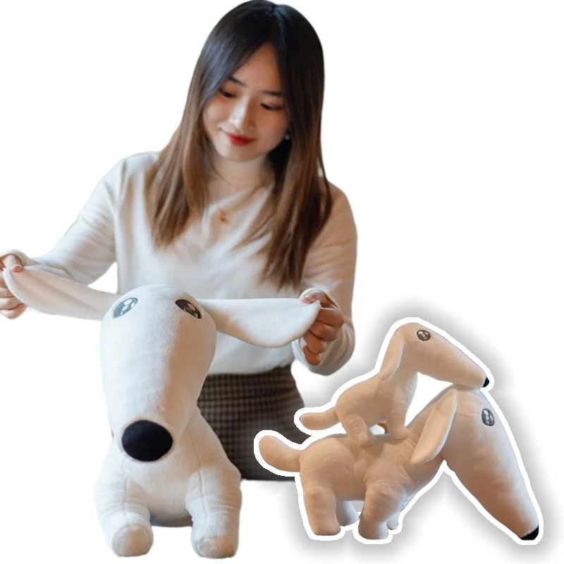 

Kawaii 40/60 см большая собака с длинным носом, кукла-животное, белые супер мягкие плюшевые игрушки, Подушка для сна, аниме, забавные девушки, подарок на день рождения, Декор