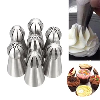 7pcsset ball diy stainless steel icing piping nozzles russian tip sphere for cake baking tool
