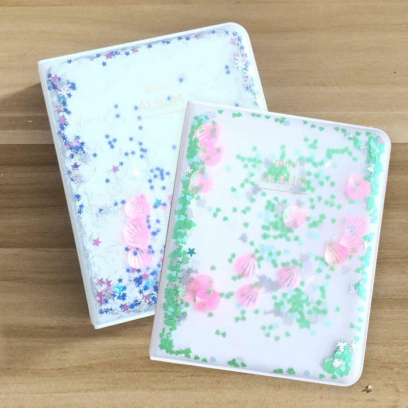 

64 Pockets 3 Inch Mini Films Photo Book Quicksand Creative Storage Album Quicksand Beads For Mini Camera Name Card Holder