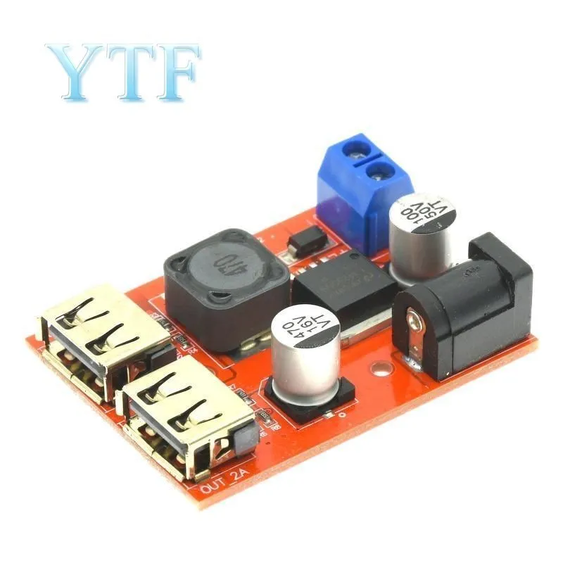 Понижающий преобразователь LM2596 LM2596S, устройство с двойным USB разъемом, 9 В, 12 В, 24 В, 36 В в 5 В, 3 А, плата зарядного устройства для автомобиля, модуль источника солнечного питания C6B4