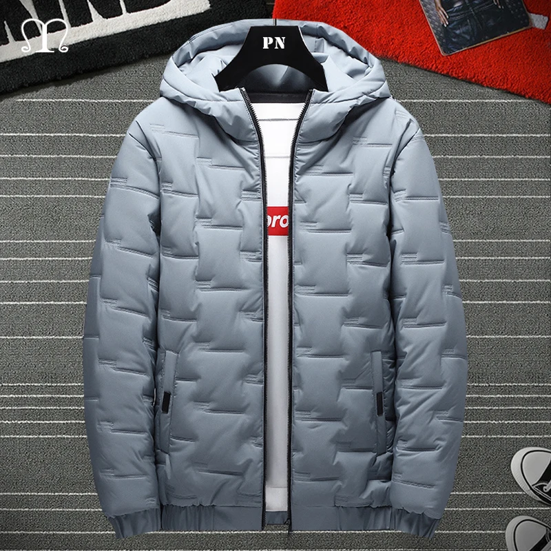 Mens Winter Jacket Windbreaker Casual Zipper Streetwear Solid Warm Parka Male Brand Design Thick Coats Outerwears 2022