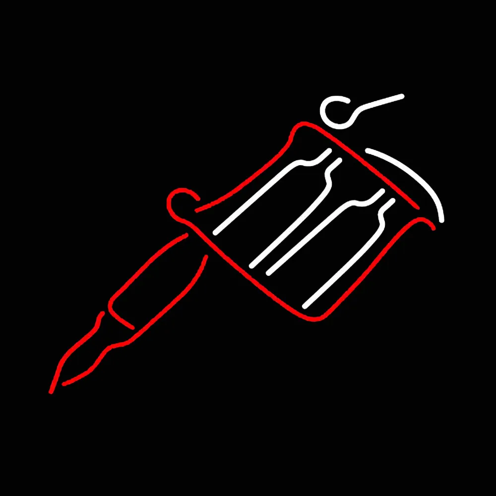 Тату-машина неоновая вывеска реальная стеклянная трубка ручной работы магазин