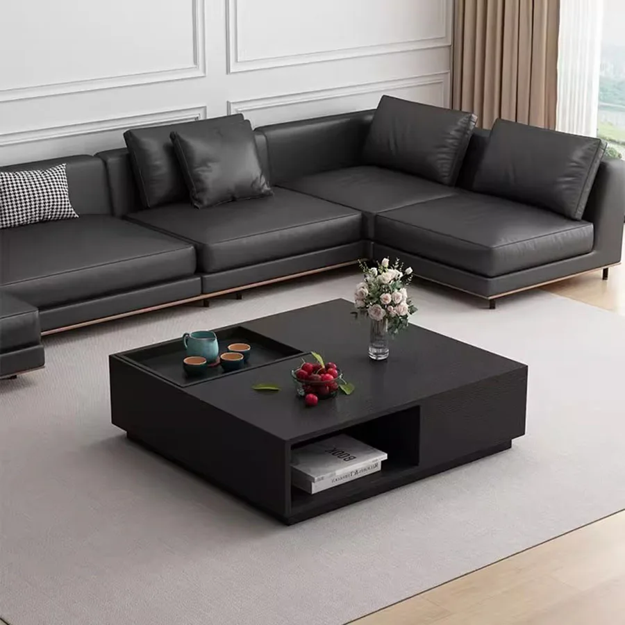 

Square Black Coffee Tables Aesthetic Vintage Natural Professional Medium Rectangle Side Table Corner Comodini Medium Furniture