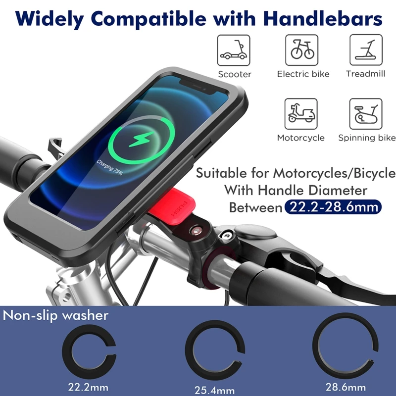 Держатель для мобильного телефона с креплением на велосипед и мотоцикл, для мобильного телефона шириной 4,5–5,8 дюйма, поддержка