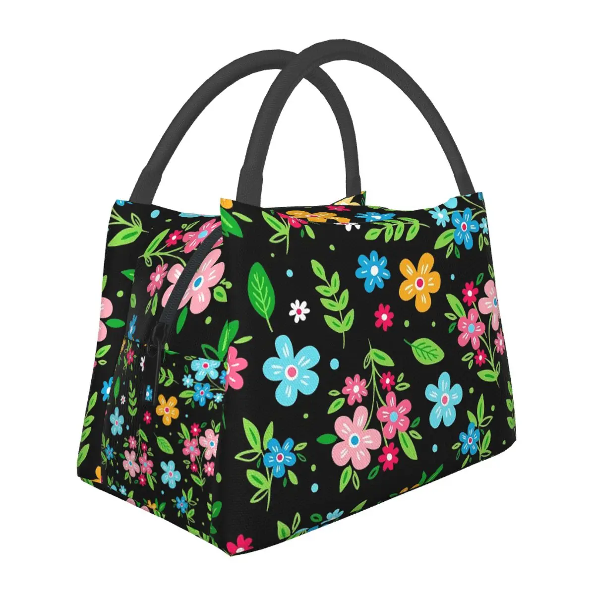 

Цветная сумка для ланча с цветочным принтом, Портативная сумка для ланча, дизайнерская сумка-холодильник для пикника, модные Термосумки для ланча из ткани Оксфорд