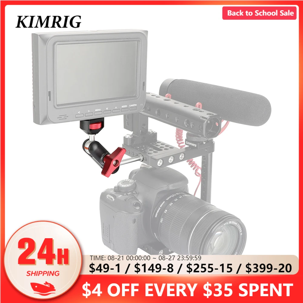 

KIMRIG Magic Arm Ball Head Monitor Mount Articulating 1/4'' Screw Universal For Field Monitors LED Video Lights Microphones