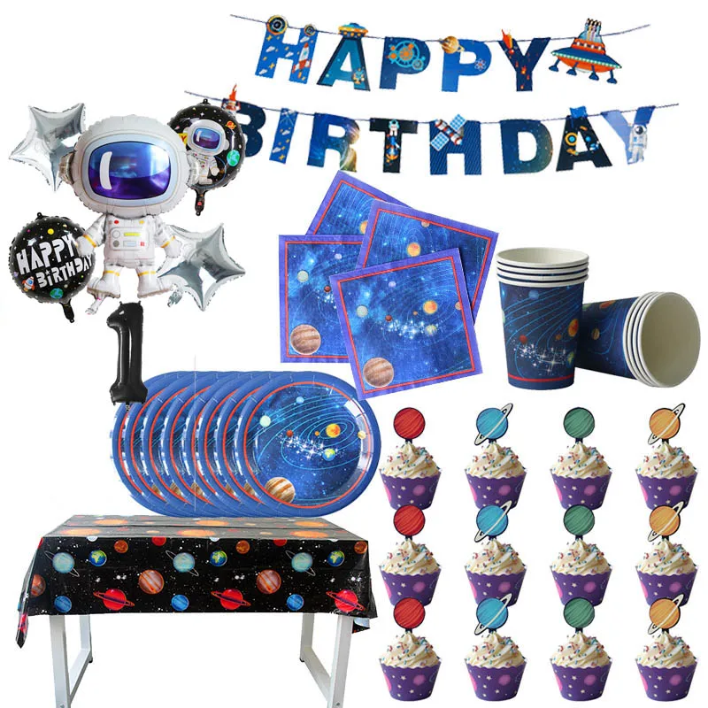 

Outer Space Party 0-9 Number Balloon Kit Astronaut Rocket Foil Balloons Galaxy Theme Party Kids Birthday Party Decor Tableware