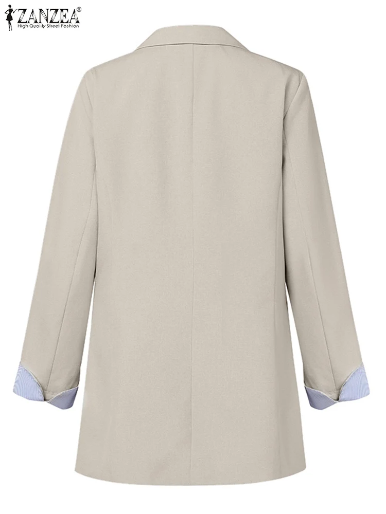 ZANZEA женский пиджак OL модные офисные пальто с длинными рукавами элегантная