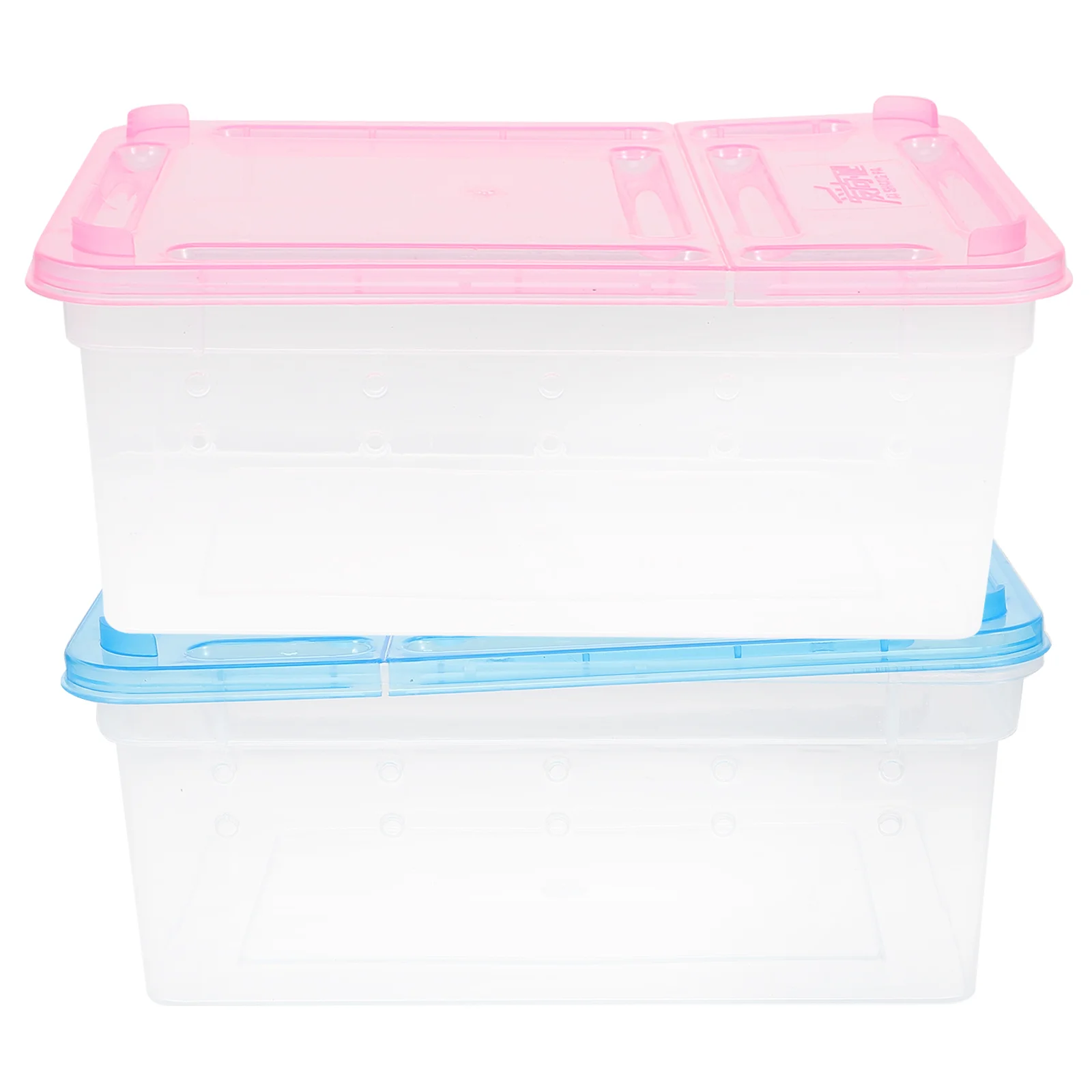 

2pcs Portable Ventilation System Breathable Snail Feeding Box Reptile Observation Box Reptile Feeding Box