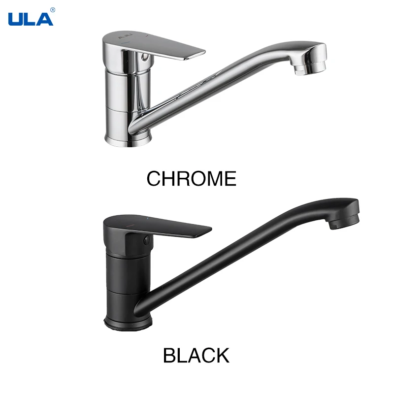 

ULA Brass Kitchen Faucet 360 Rotate Cold Hot Water Sink Facuet Black Chrome Kitchen Tap Deck Mount Sink Mixer Taps Torneira