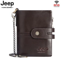 2022 new mens wallet rfid multifunction storage bag coin purse hasp design wallets card holder genuine leather purse chain