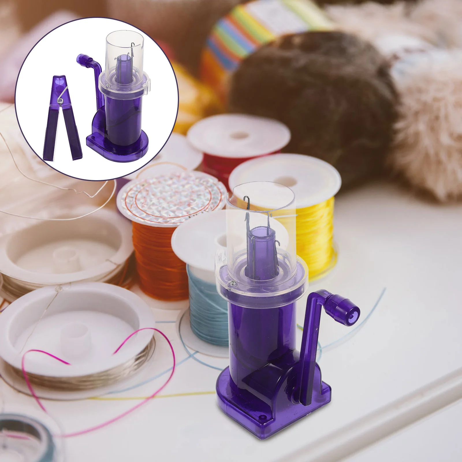 

Yarn Holder Knitting Windermachine Embroidery Dispenser Hand Crochet Diy Tool Knit Knitter Table Loom Storage Thread