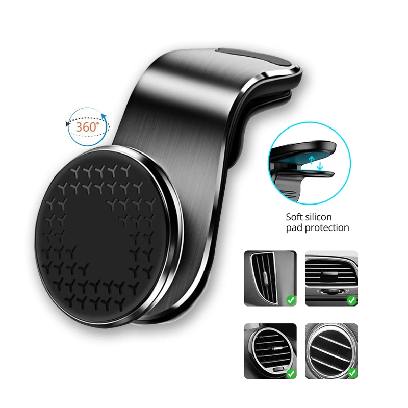 

Magnetic Car Phone Holder Portable GPS Stand For Cell Phone 360 Rotation Vent Clip Navigation Bracket For iPhone Xiaomi Samsung