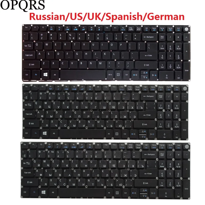 

NEW Russian RU/US/UK/Spanish SP/German GR laptop Keyboard For Acer Aspire 5 A517 A517-51 A515 A515-51 A515-51G A515-41 A515-41G