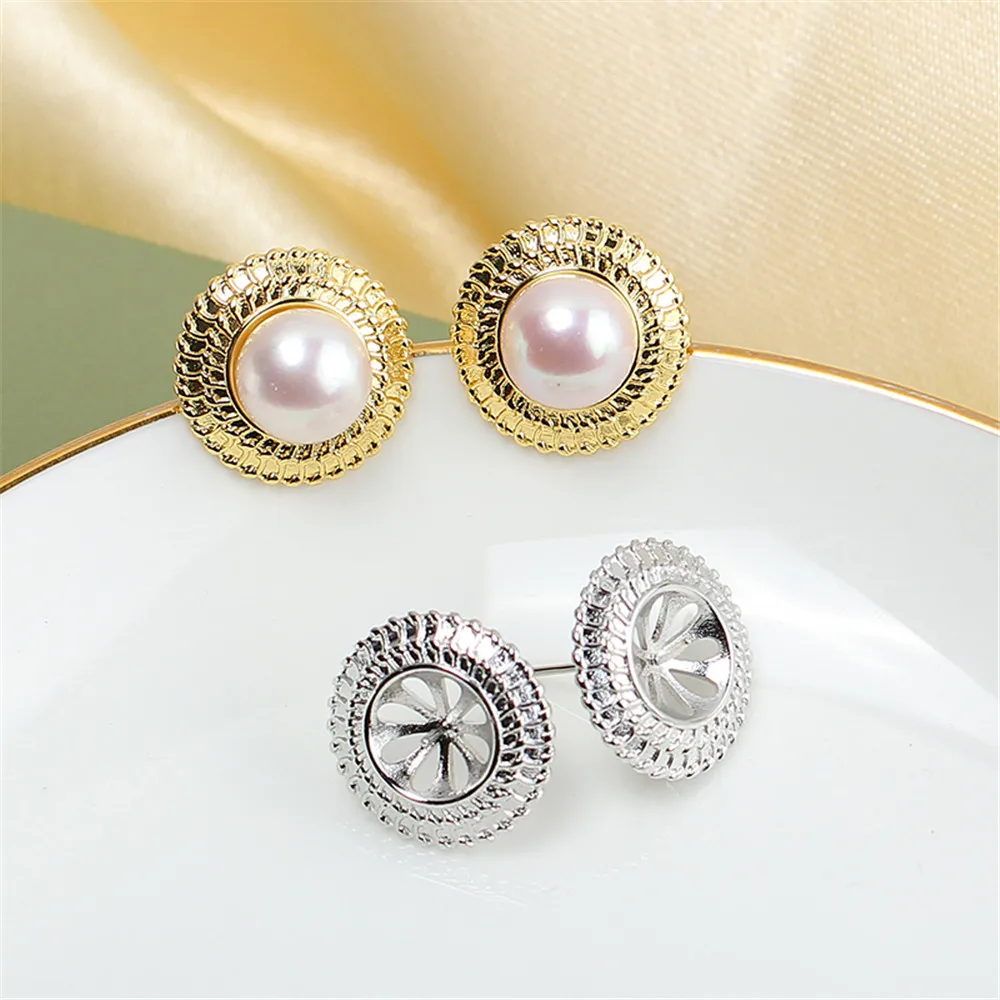 S925 Серебряные иглы для дома 14-каратное золото инъекция золота простые круглые