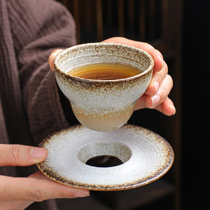 

Ceramic Espresso Cup Creative Japanese-style Glazed Tea Cup with Base Stoneware Personal Water Cup