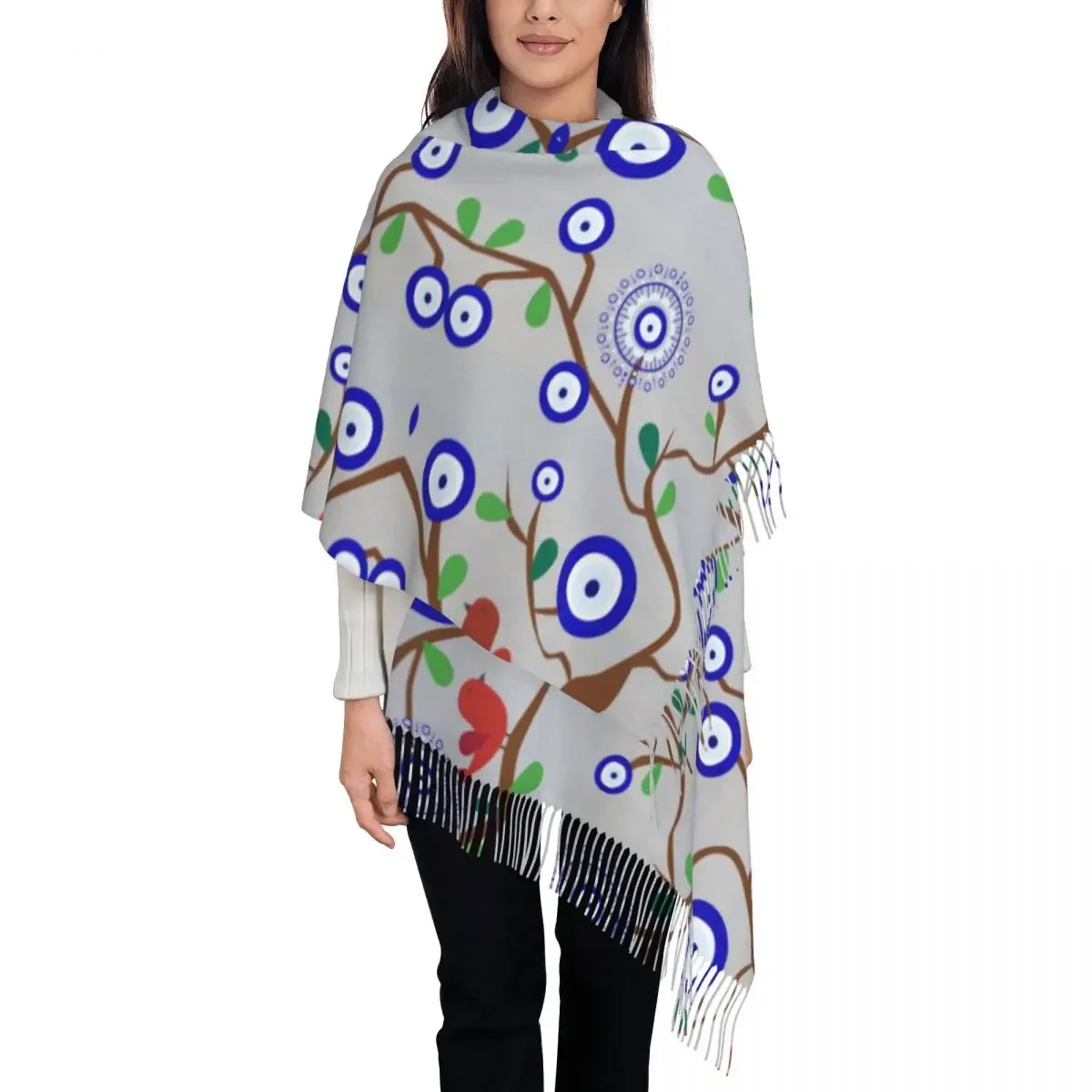 Женский Длинный Средиземноморский счастливый глаз птица дерево фотоэлемент