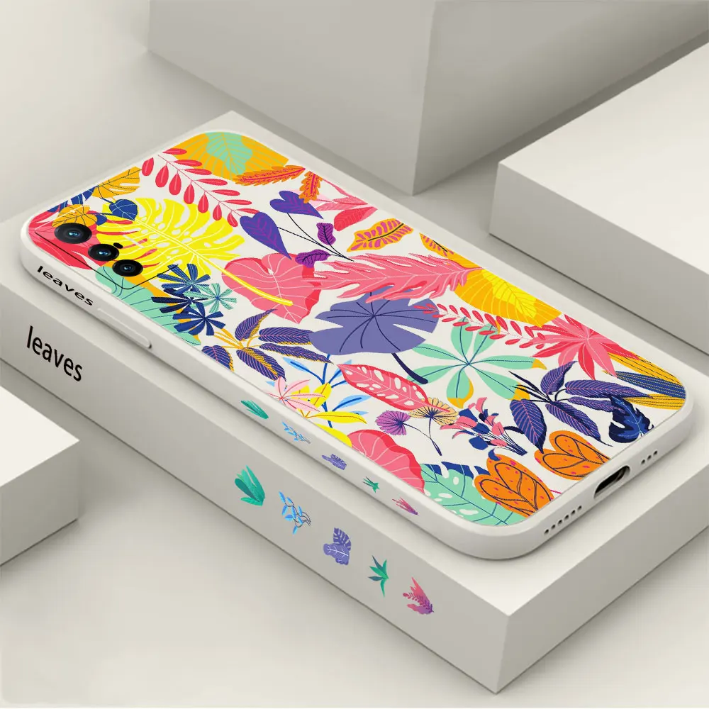 

Lovely Fresh Leaves Phone Case For VIVO X90 X80 X70 X60 X50 X30 X27 X23 X21S X21I X70T X60T X51 X21IA PRO PLUS 4G 5G Cover Funda