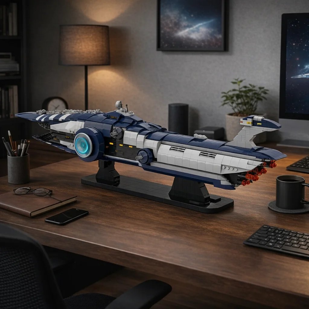 Фото Конструктор Galactic Starship MOC, модель научно-фантастического космического крейсера, набор для сборки межзвездного разрушителя, настольный декоративный элемент №4
