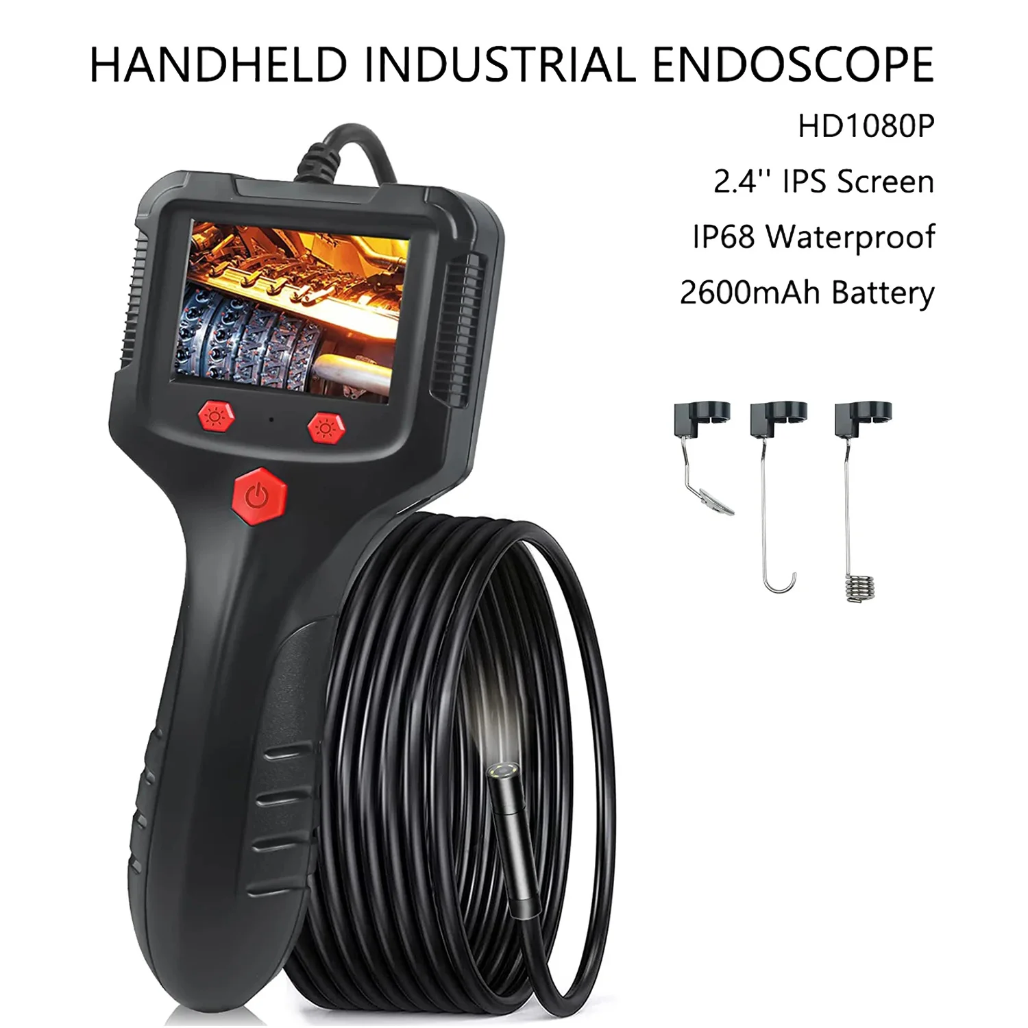 

U50 Handheld Industrial Endoscope Camera HD1080P 10m/15m Cable Pipe Sewer Inspection Borescope IP68 Waterproof LEDs 2600mAh
