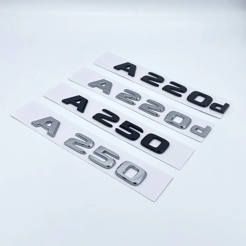 Фото 3D-буквы A180 A200 A220 A250 A260 A180d A220d 4Matic, эмблема из АБС-пластика для заднего багажника автомобиля A W176 W177, наклейка-логотип №1