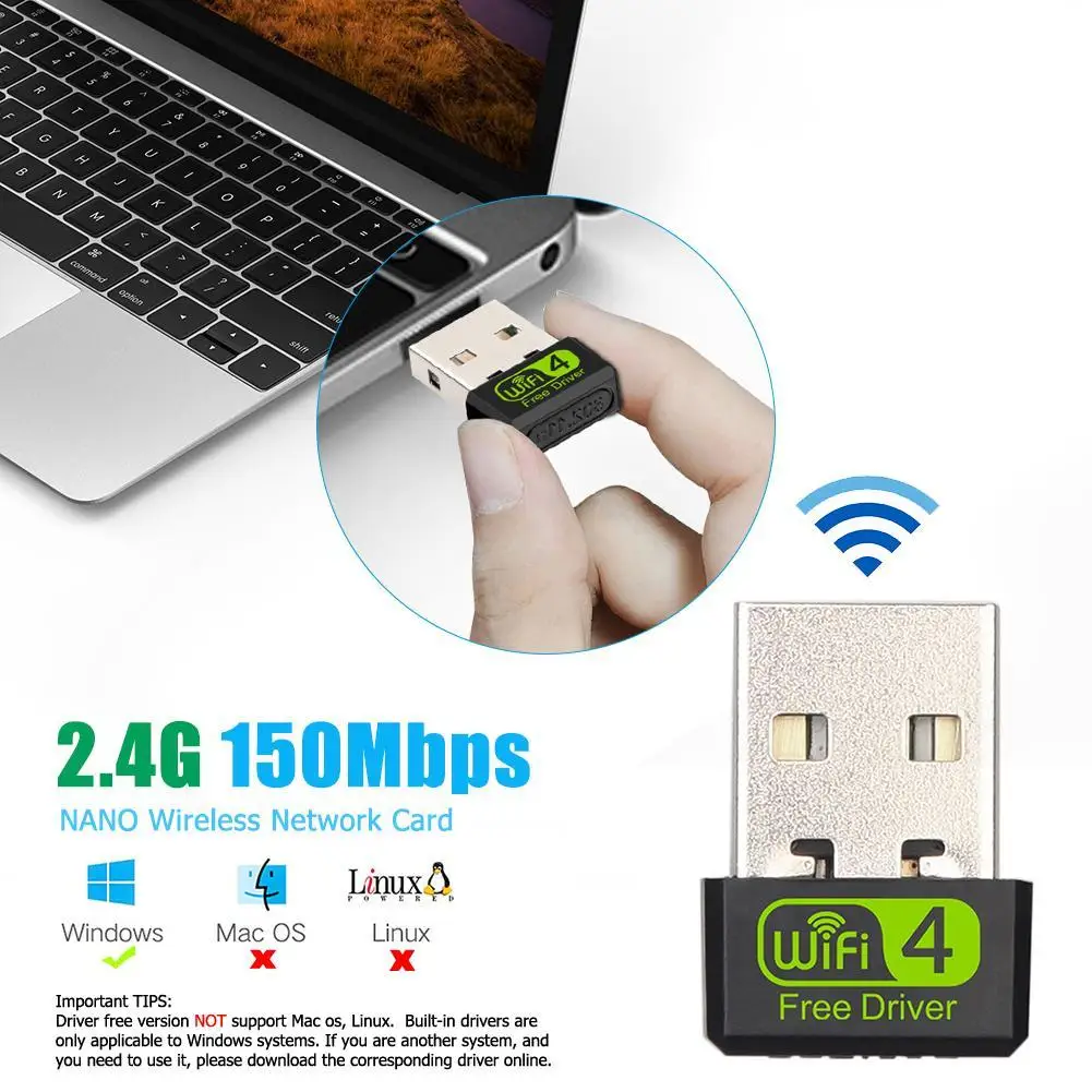 

Мини Wi-Fi адаптер, беспроводная сетевая карта, Usb Бесплатный драйвер, Wi-Fi ключ, сетевая карта Ethernet для настольного ПК, ноутбука