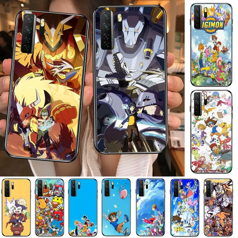 

Digimon anime Cartoon Black Soft Cover The Pooh For Huawei Nova 8 7 6 SE 5T 7i 5i 5Z 5 4 4E 3 3i 3E 2i Pro Phone Case cases