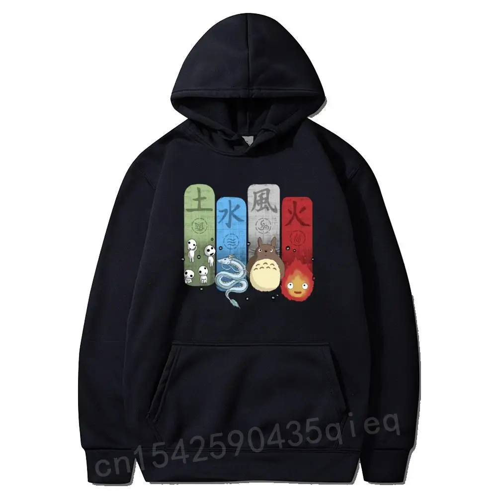 

Studio Ghibli Hooded for Men Totoro Anime Hoodies Japan Novelty Cotton Sweatshirt Long sleeve Hoodies Adult Clothes
