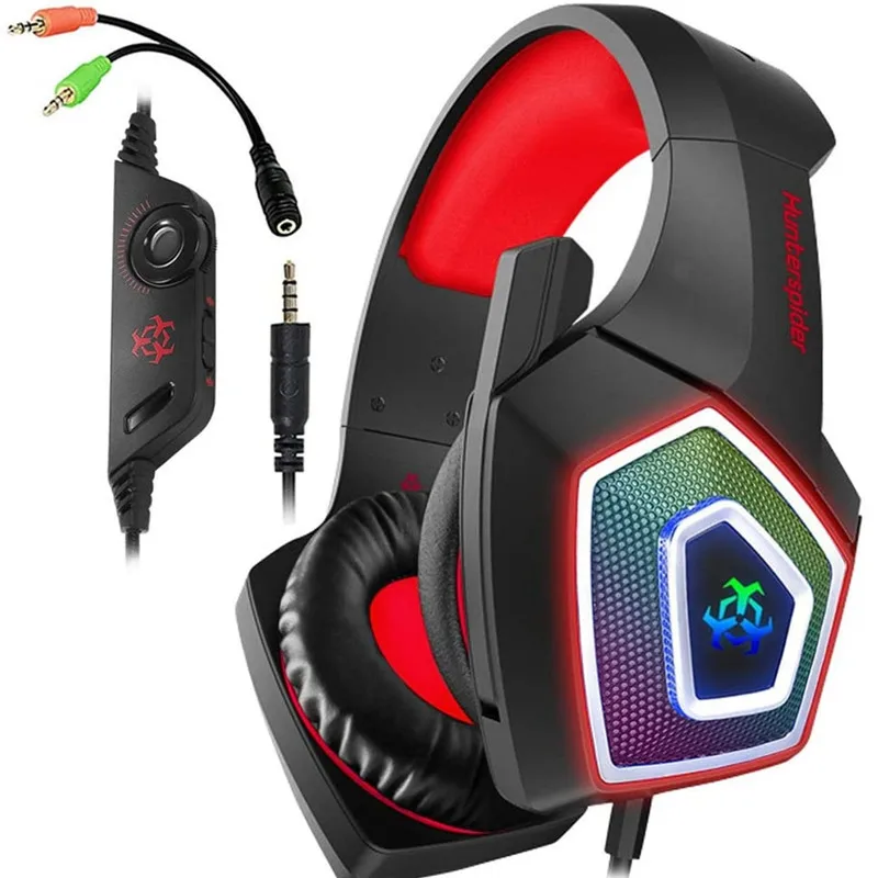 

Gaming Headphone Xbox Headset With Mic LED Light 3.5mm Wired Game Headset For PS4 PC Mac Laptop Nintendo Switch Gamer Computer
