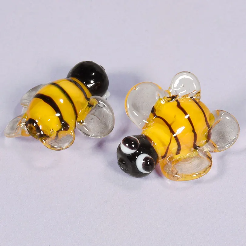 6 шт./лот новая стеклянная милая пчела многослойная лепестка круглая бусина кулон