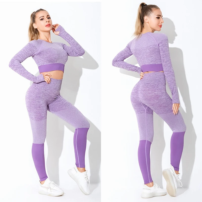 

Seamless Yoga Set Sport Clothing For Woman High Waist Leggings Padded Push-up Sexy Bra Workout Clothes Gym Fitness Activewear