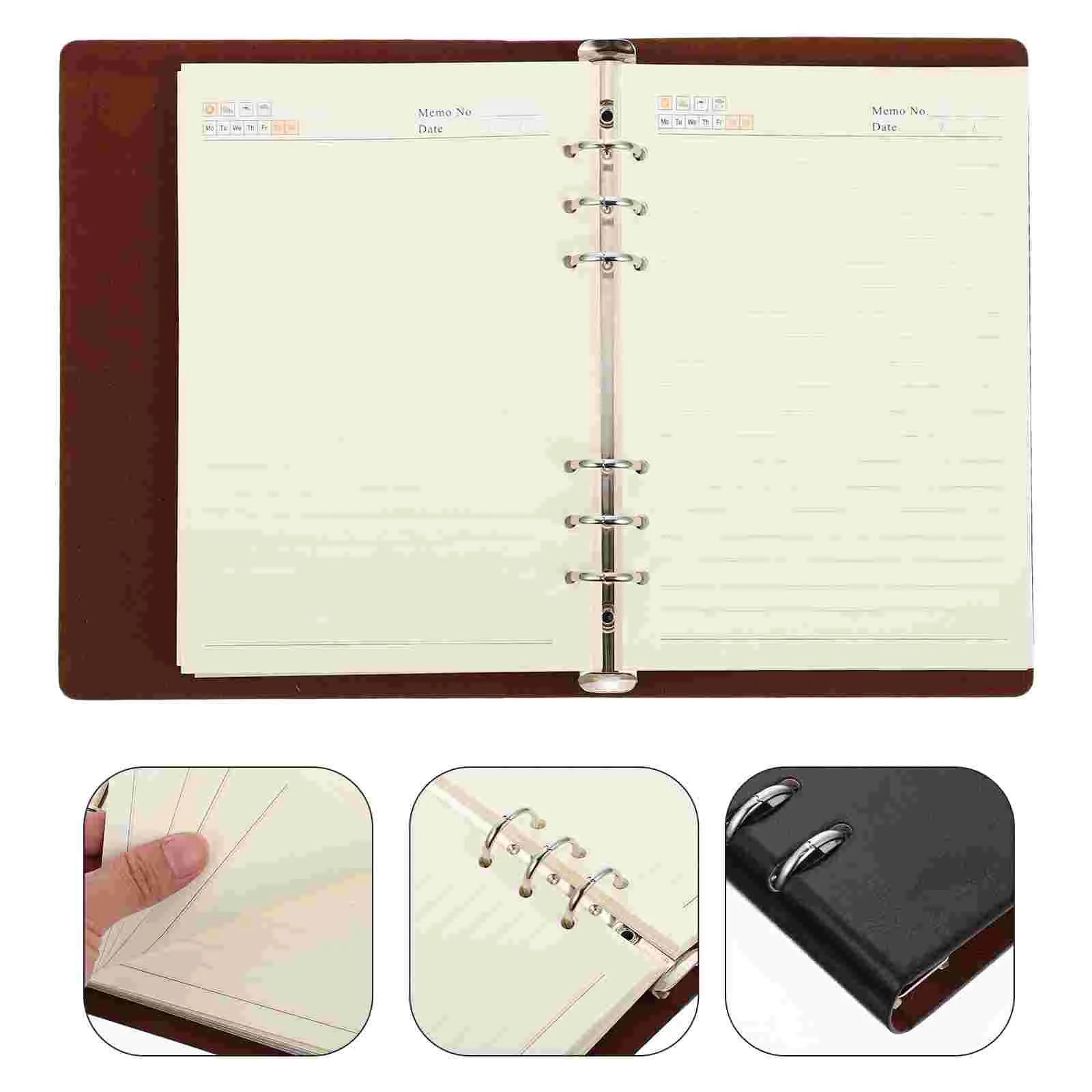 

Notebook Journalwriting Notepad Note Work Books Paper Planner Schedule Office Mini Business Binder Grid Men Plain Spiral Lined