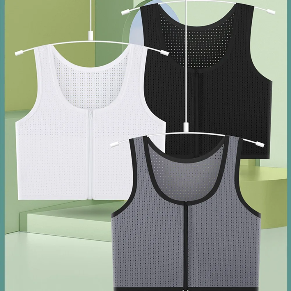 Женский эластичный сетчатый корсет на молнии с зажимом для груди